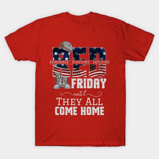 red friday military T-Shirt by Jandjprints